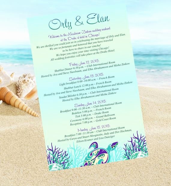 Destination Wedding Itinerary Template Fresh 20 Beach Wedding Itinerary Ceremony Programs Schedule