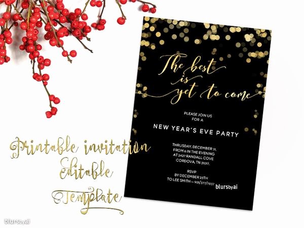 Dinner Invite Template Word New Printable New Year S Eve Party Invitation Template for