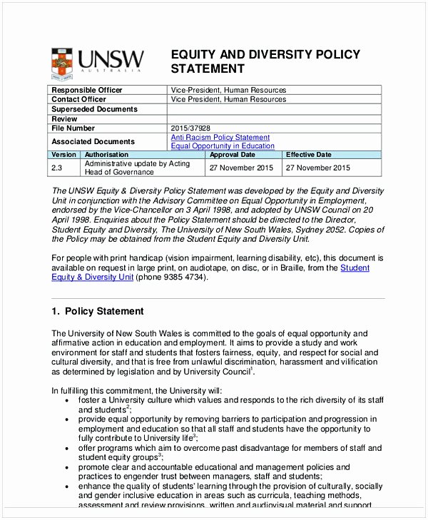 diversity statement samples