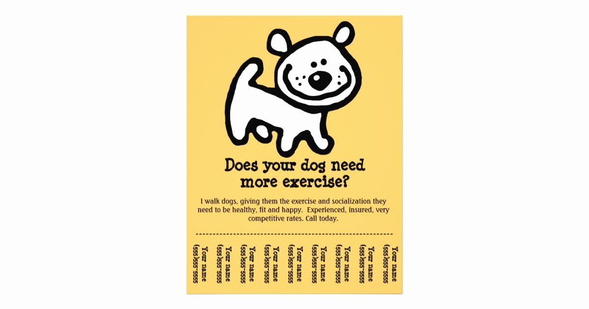 cute dog walking promotion tear sheet flyer y flyer