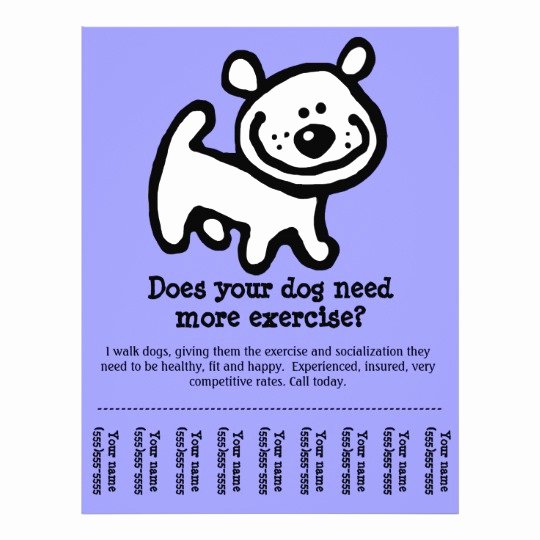 cute dog walker customizable promo flyer