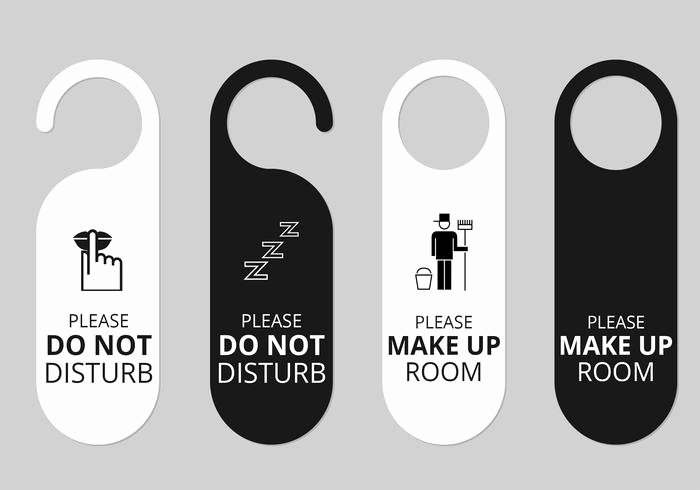 hotel door hanger tags psd set