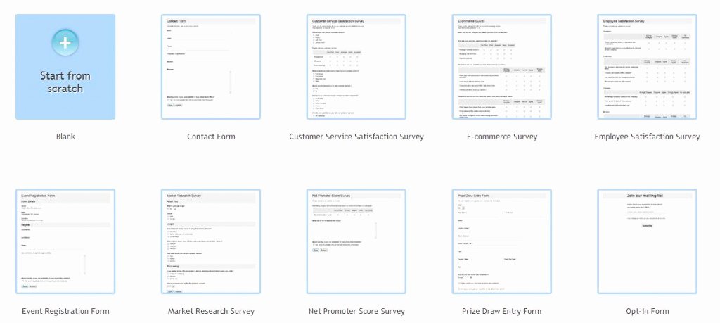 how to create a survey or form