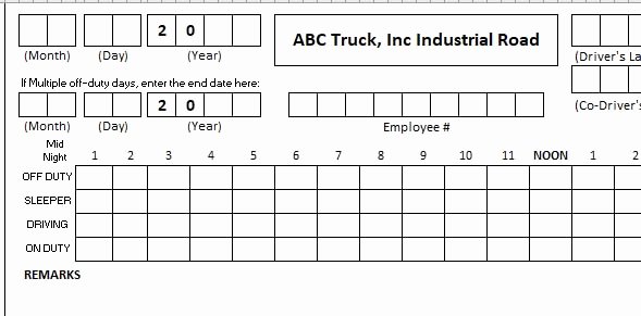 Drivers Log Book Template Free Inspirational Daily Truck Driver Log Book Template Excel