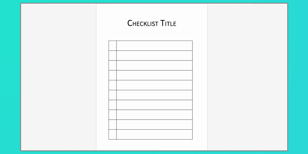 checklist template word