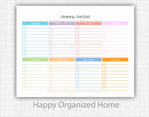 Editable Checklist Template Word Luxury Editable Cleaning Schedule Template