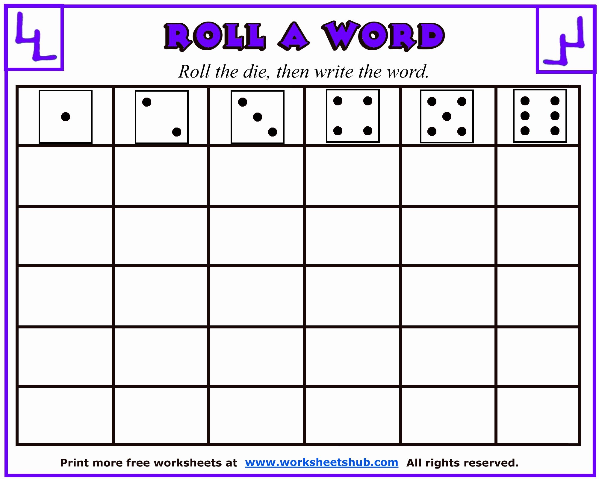 Editable Dice Template Unique Sight Word Worksheets Roll A Word