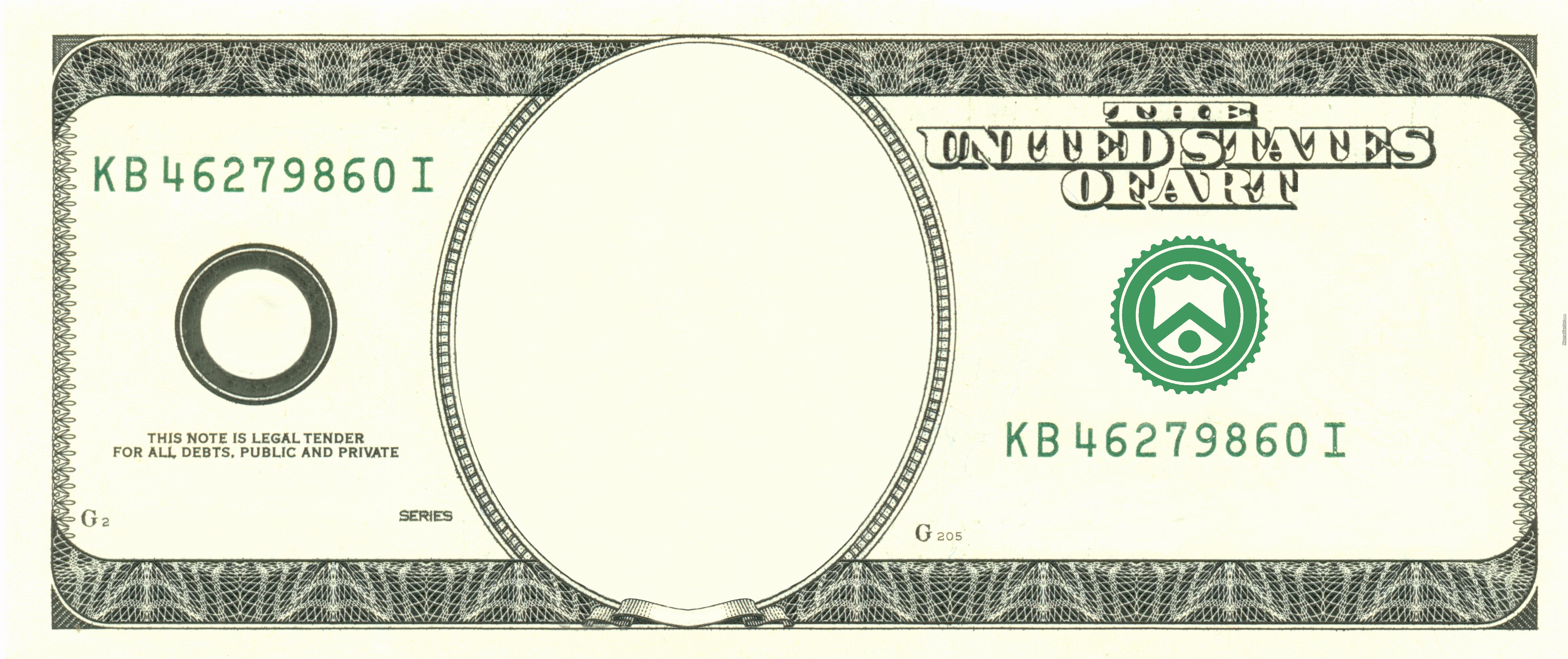 Editable Dollar Bill Template