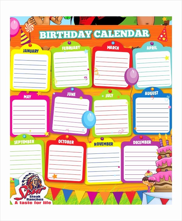 printable birthday calendar templates