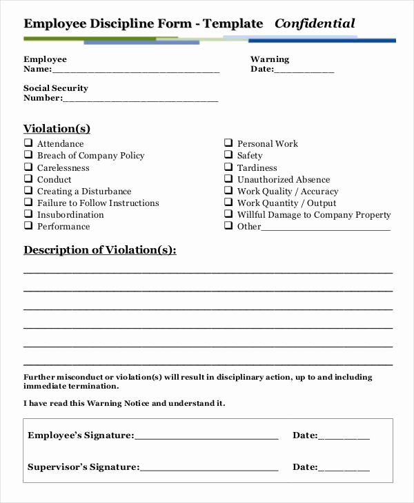 employee write up form