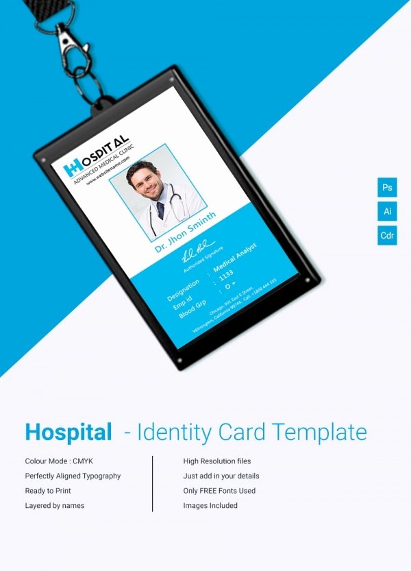 Employee Id Card Template Free Download Inspirational 18 Id Card Templates – Free Psd Documents Download
