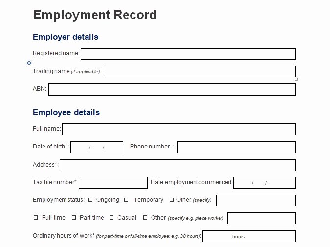 Employee Personnel File Template