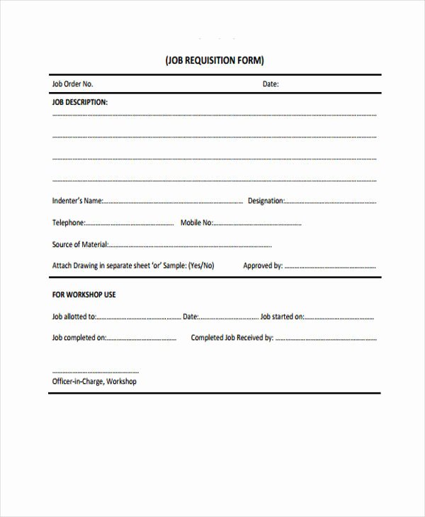 Employee Requisition form Sample Elegant Sample Requisition forms