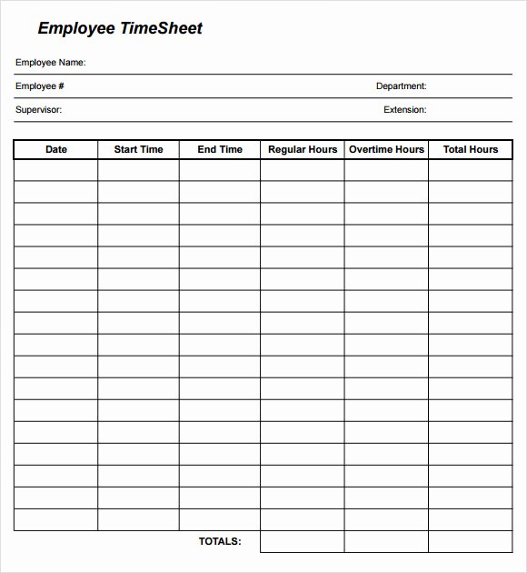 sample time sheet