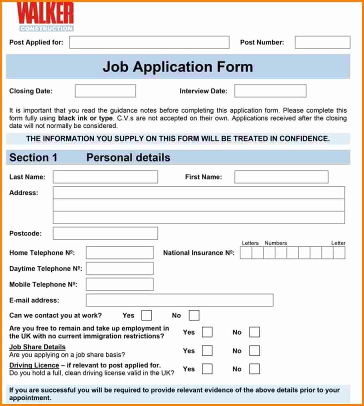 Employment Applications Printable Template Inspirational Free Printable Employment Applications Letter Examples Job