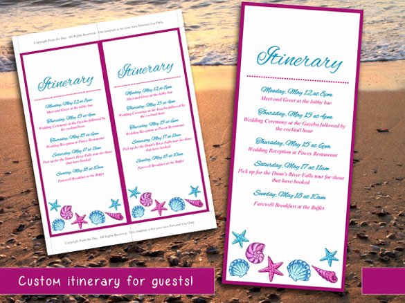 event itinerary template