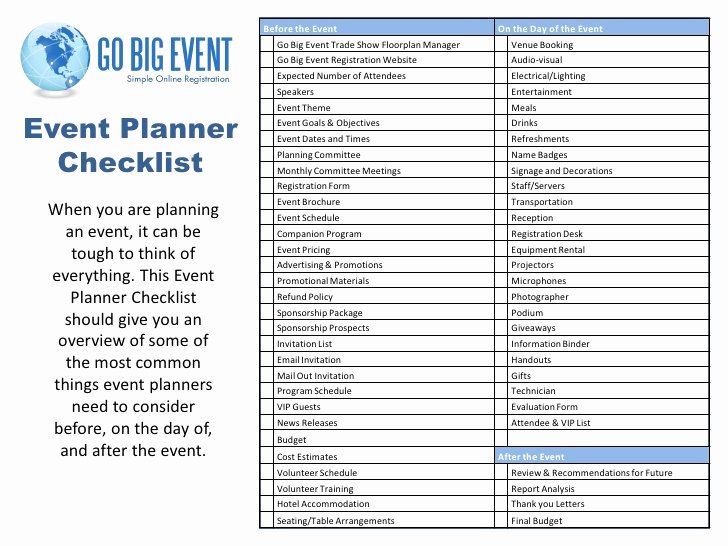 event planner checklist