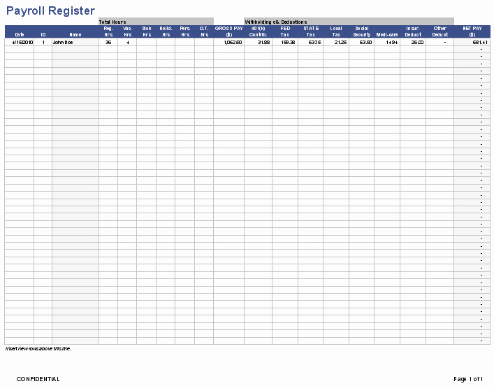 payroll register