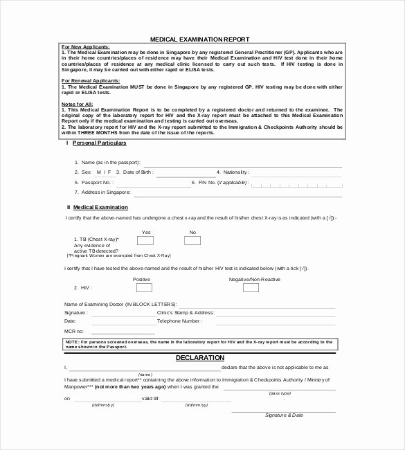 Eye Exam forms Template Luxury 9 Medical Report Templates Free Sample Example format