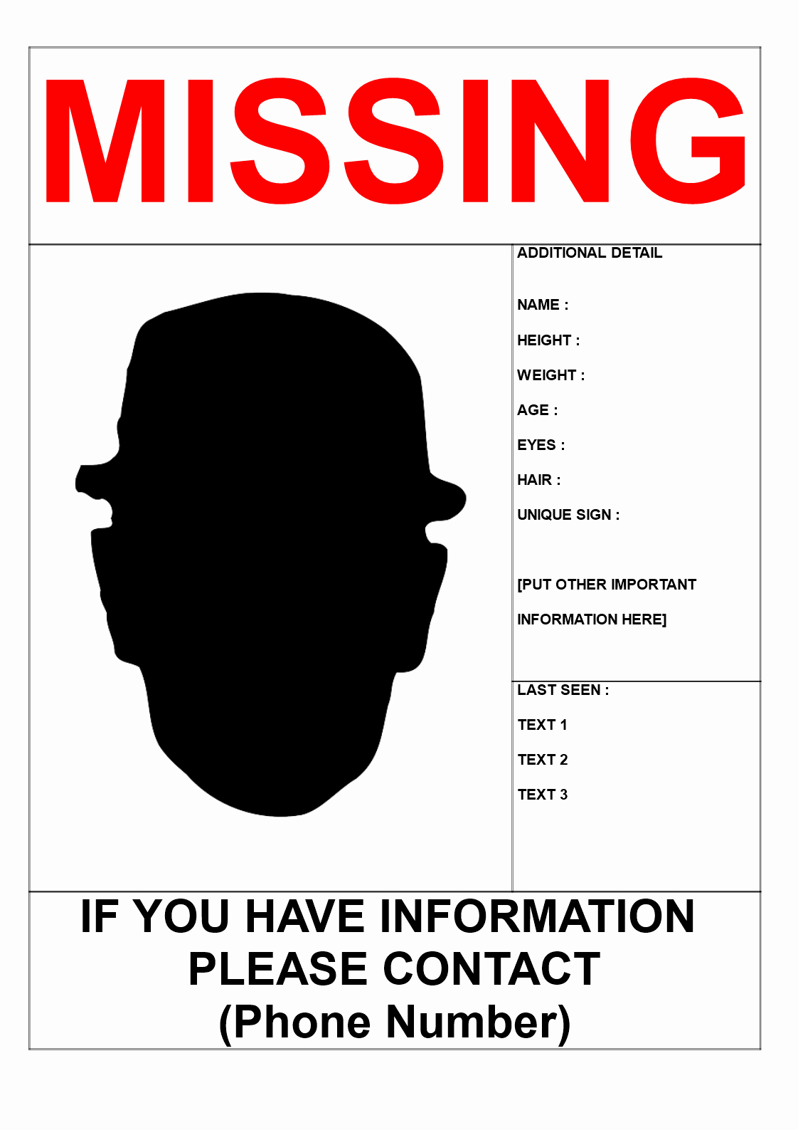 Fake Police Report Generator Elegant Free Missing Person Poster Template In A3 Size