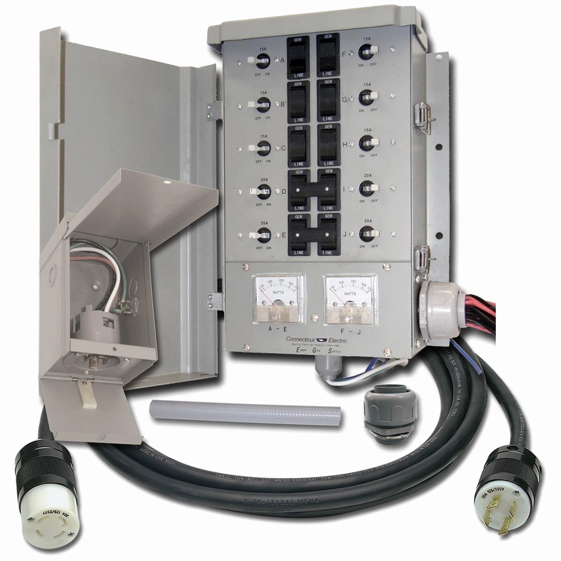 connecticut electric 10 circuit 30 and manual transfer switch kit a=