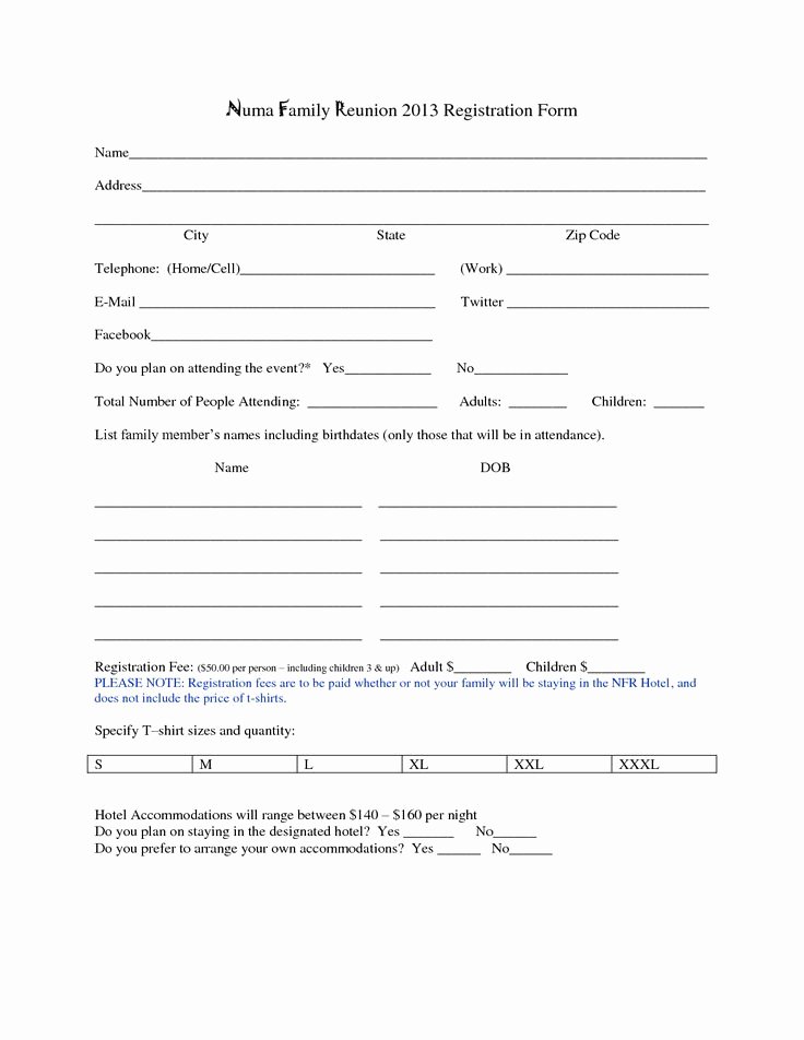 registration form