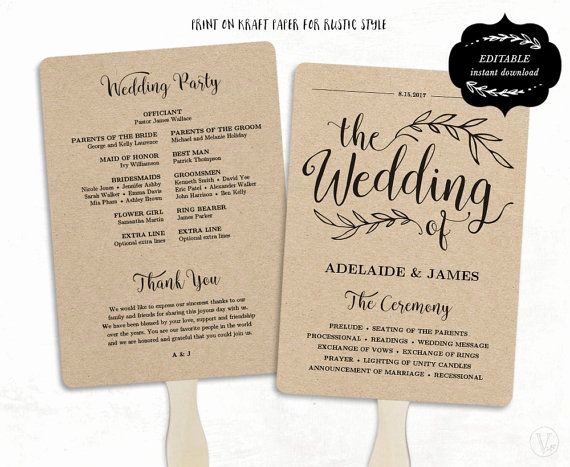 fan wedding programs templates lovely printable wedding program template rustic wedding fan of fan wedding programs templates