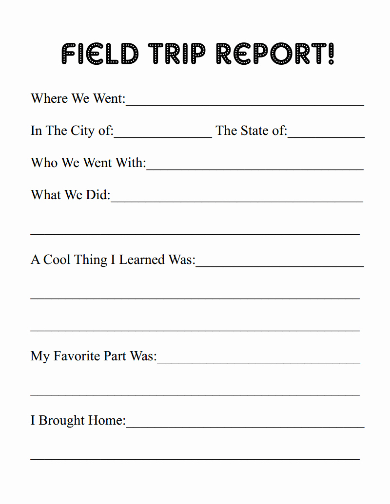 erie canal field trip free printable report