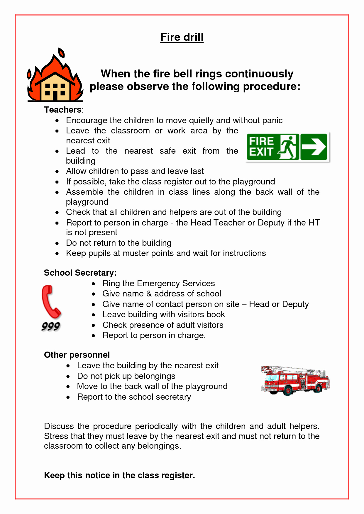 Sample Fire Drill Procedure