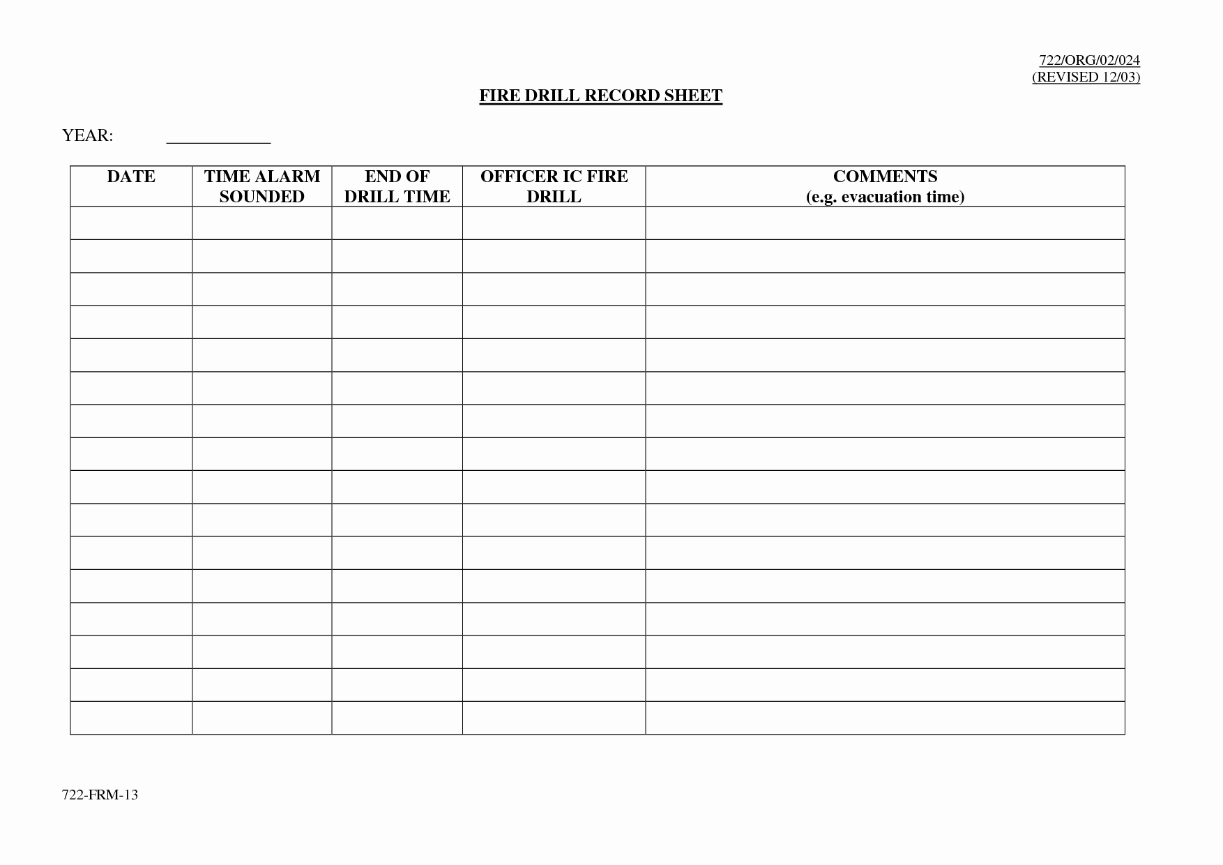 Emergency Drill Report Template