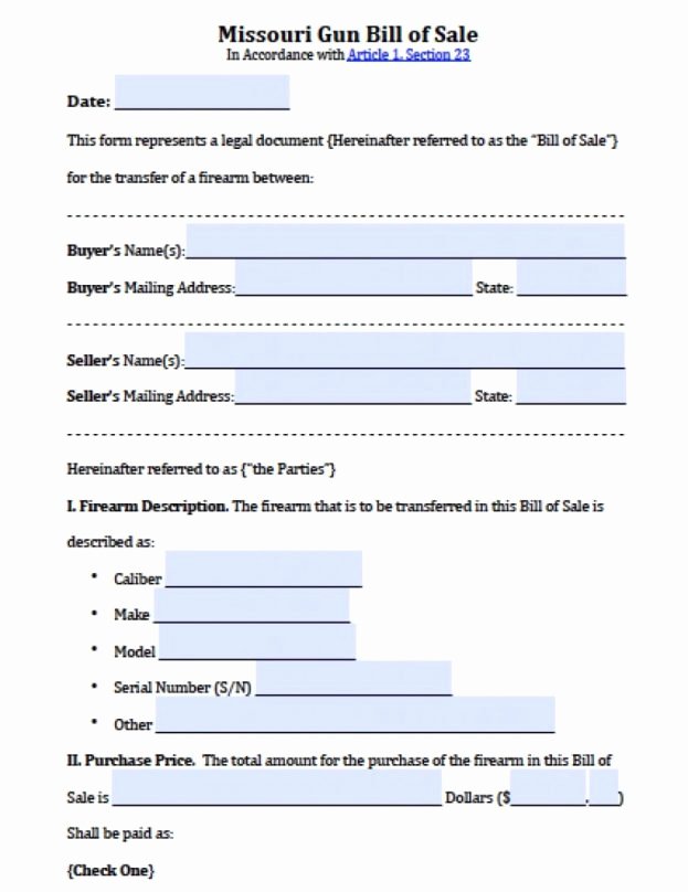 free missouri firearm bill of sale form pdf word doc adobe microsoft doc 2