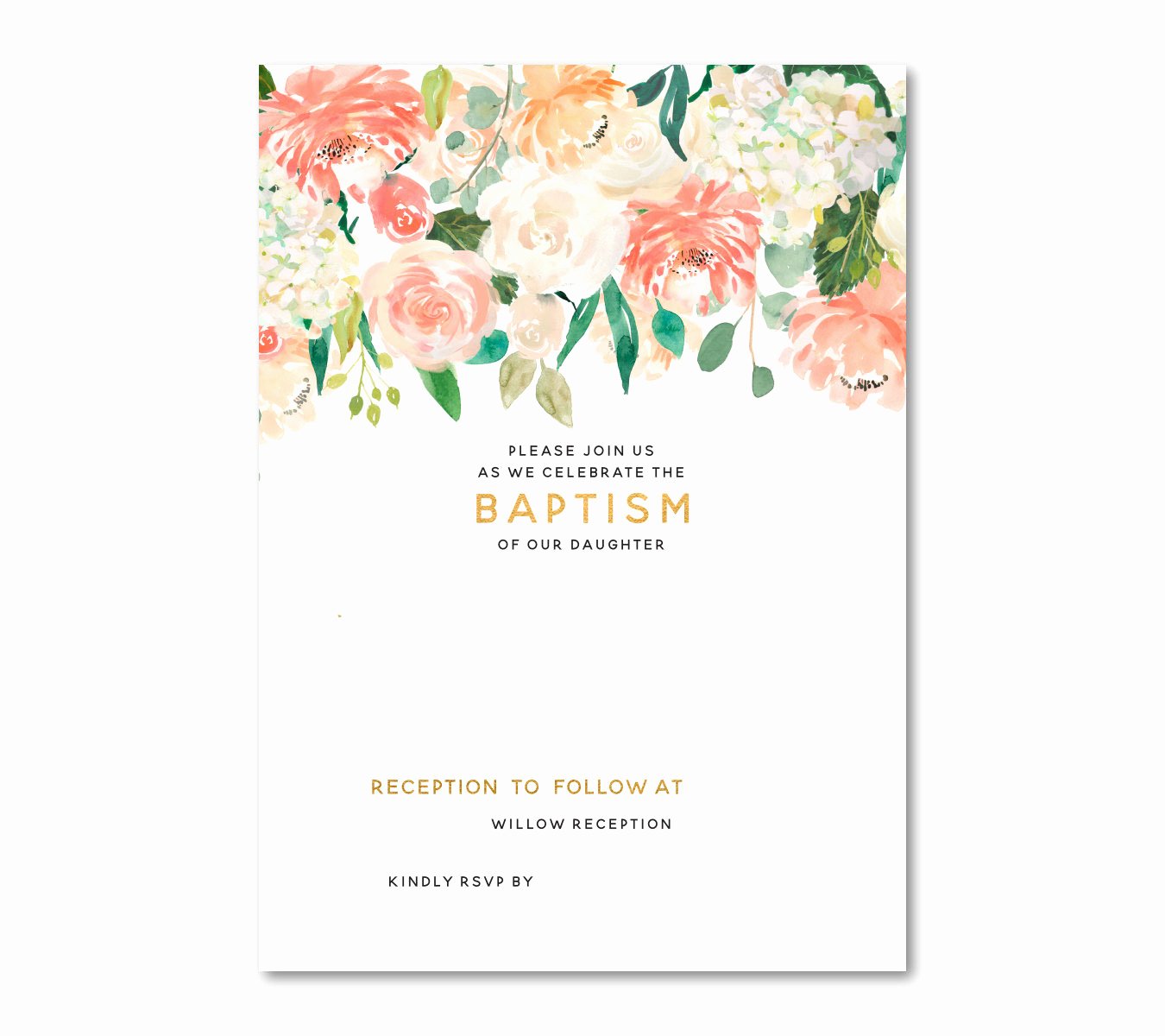 Floral Invitation Template Lovely Free Floral Baptism Invitation Template