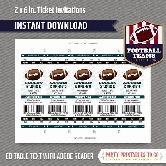 football ticket invitation template