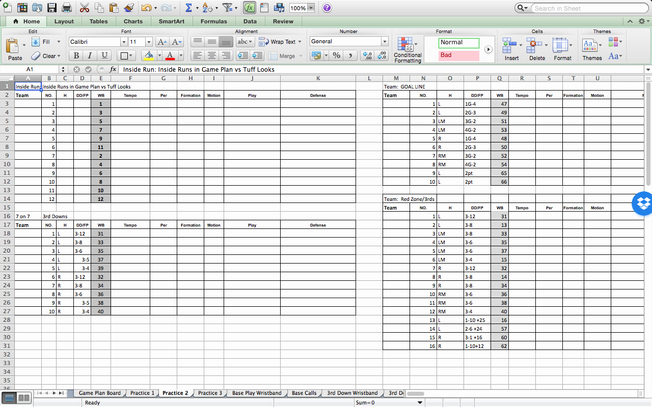 13 images of football playbook template excel 5468