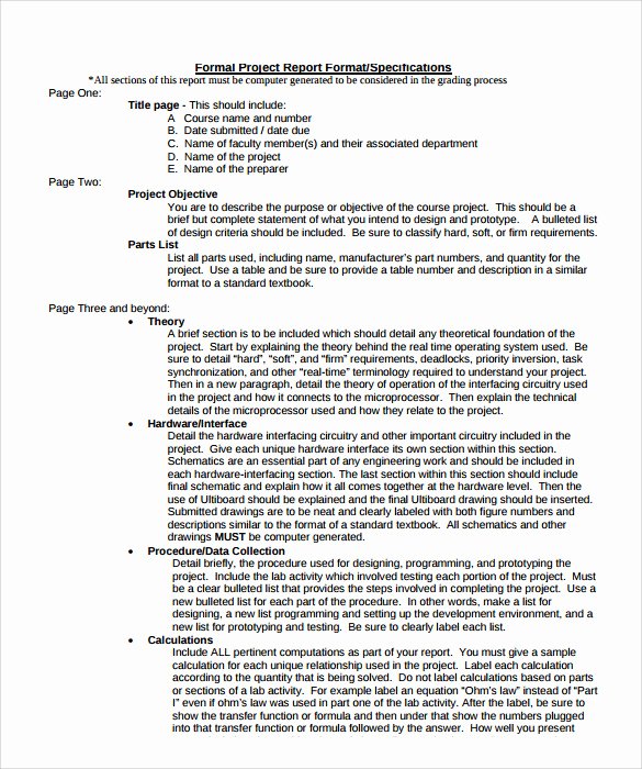 formal report template