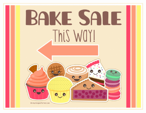 bake sale printable labels set