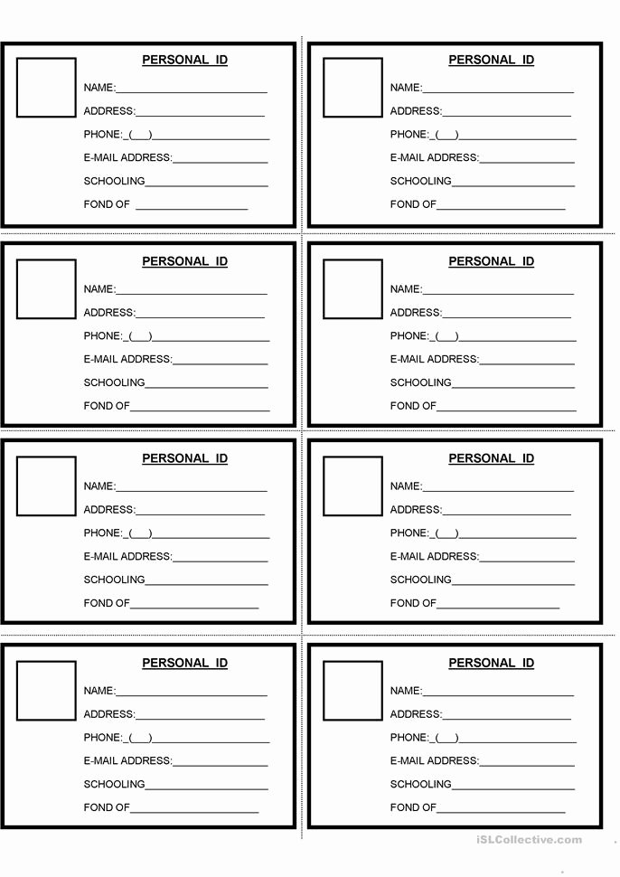 free child id card template unique id cards worksheet free esl printable worksheets made by of free child id card template