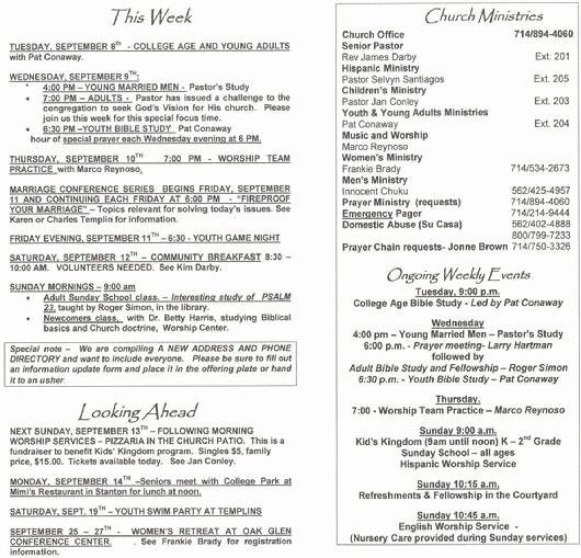 church bulletins church bulletin programs