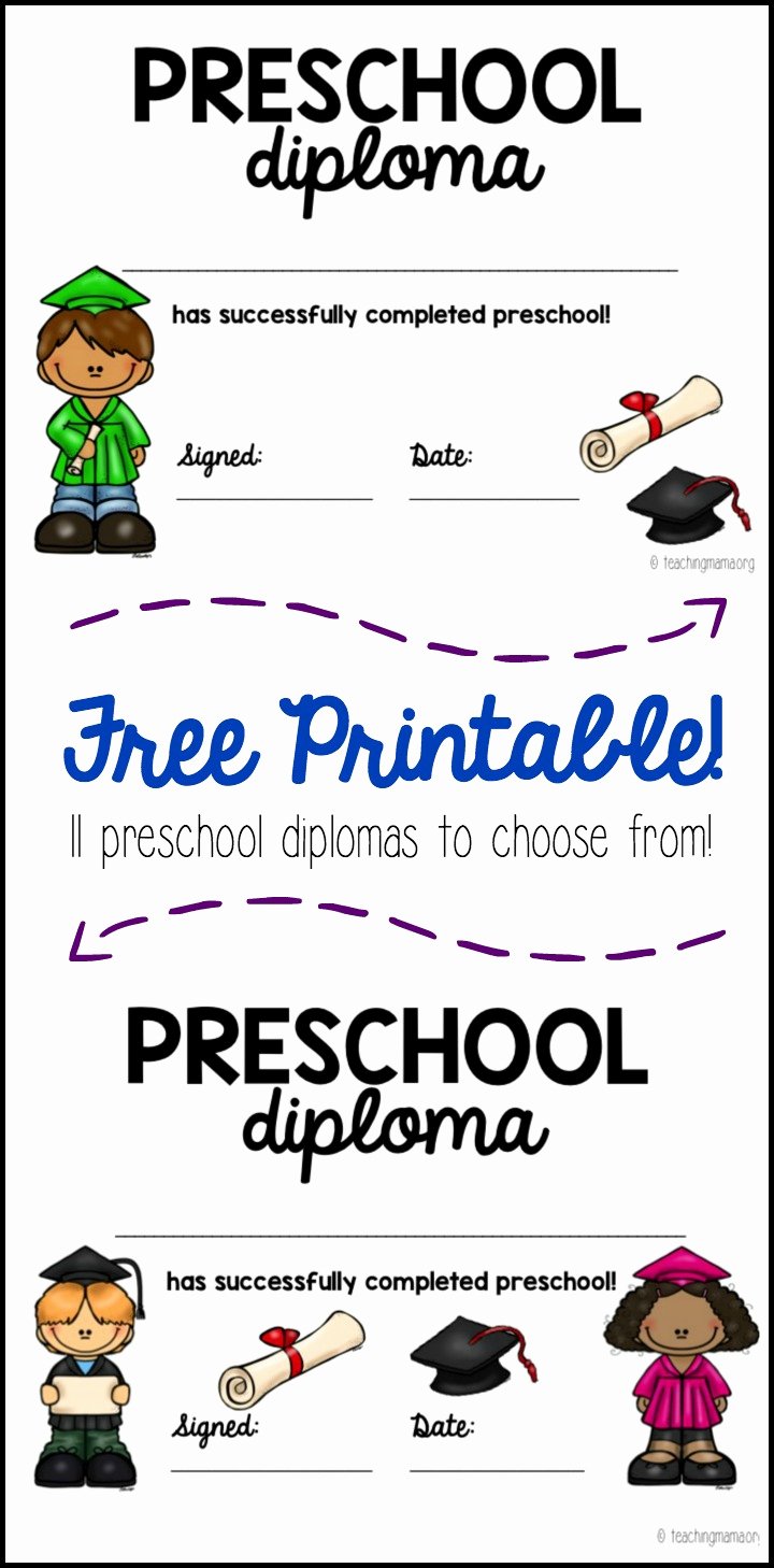 preschool graduation diploma