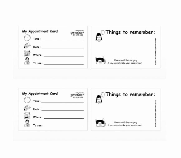 Free Printable Appointment Reminder Cards