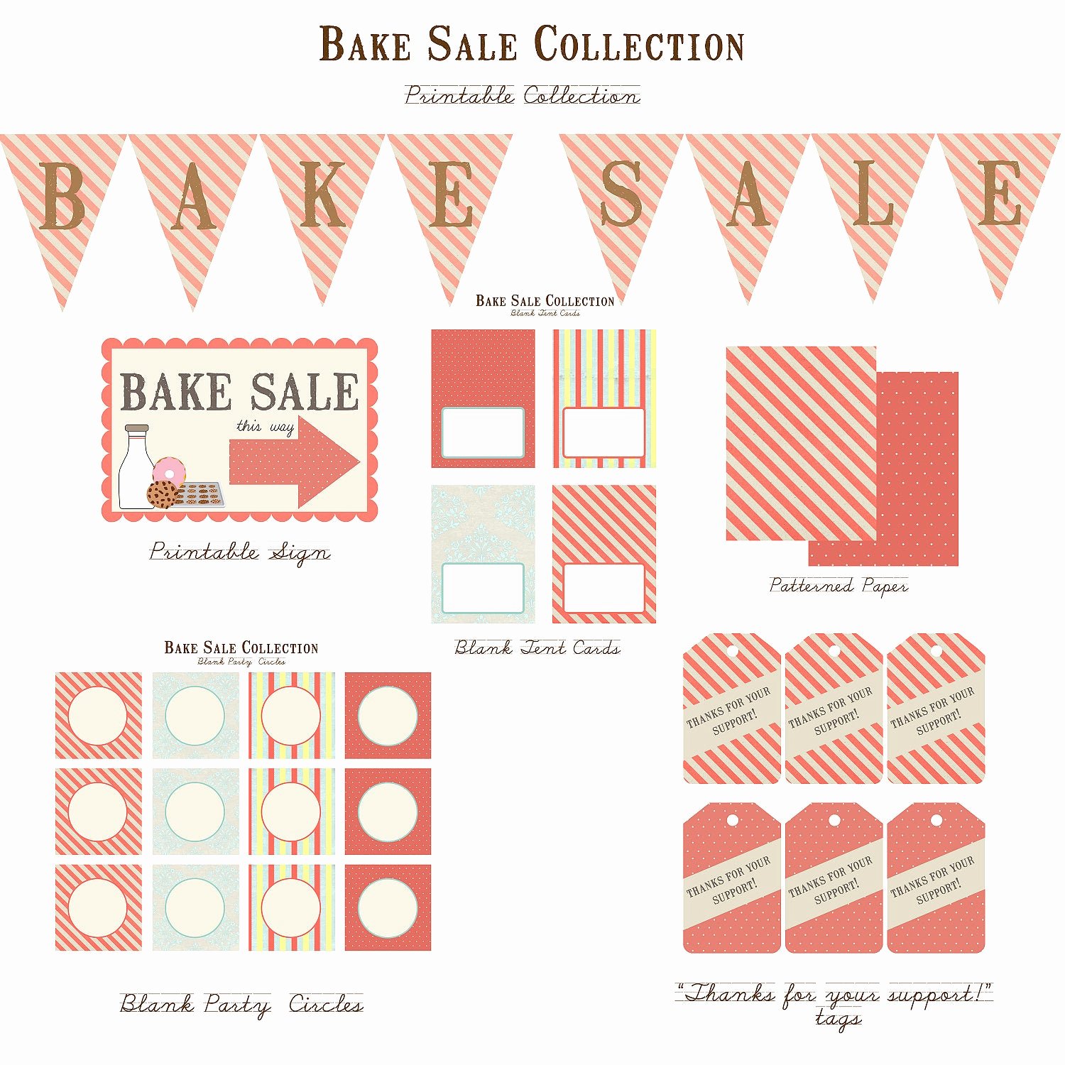Free Printable Bake Sale Signs Lovely School Bake Sale Vintage Printable Collection by