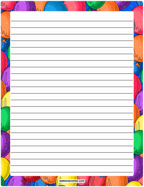 free printable stationery pdf elegant printable balloon stationery and writing paper multiple of free printable stationery pdf