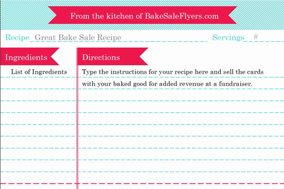 Free Recipe Templates for Microsoft Word Unique Bake Sale Flyers – Free Flyer Designs