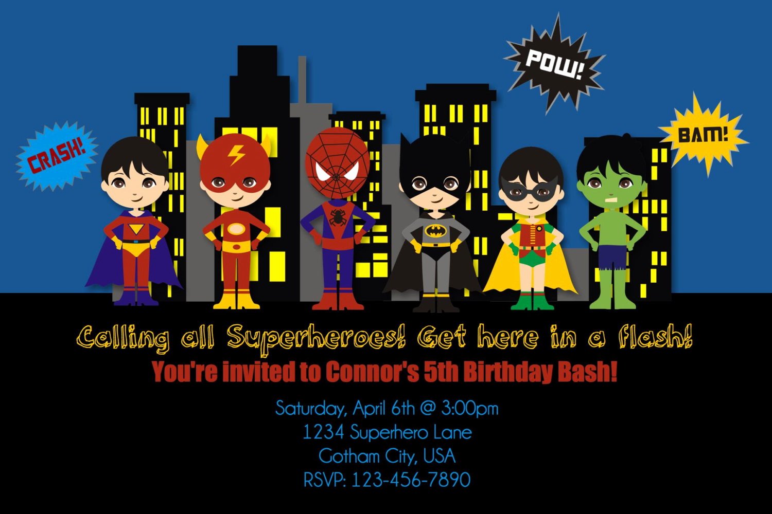 superhero birthday invitations