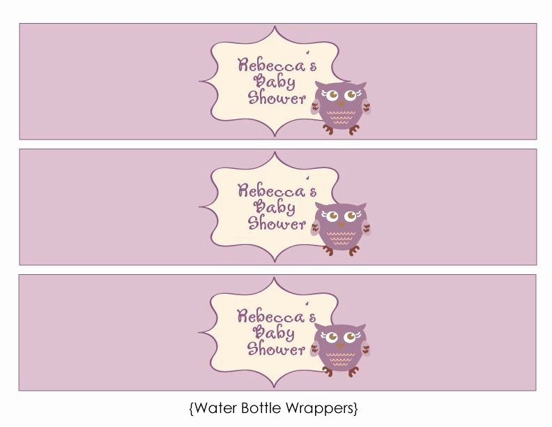free water bottle label template baby shower new free owl baby shower templates of free water bottle label template baby shower