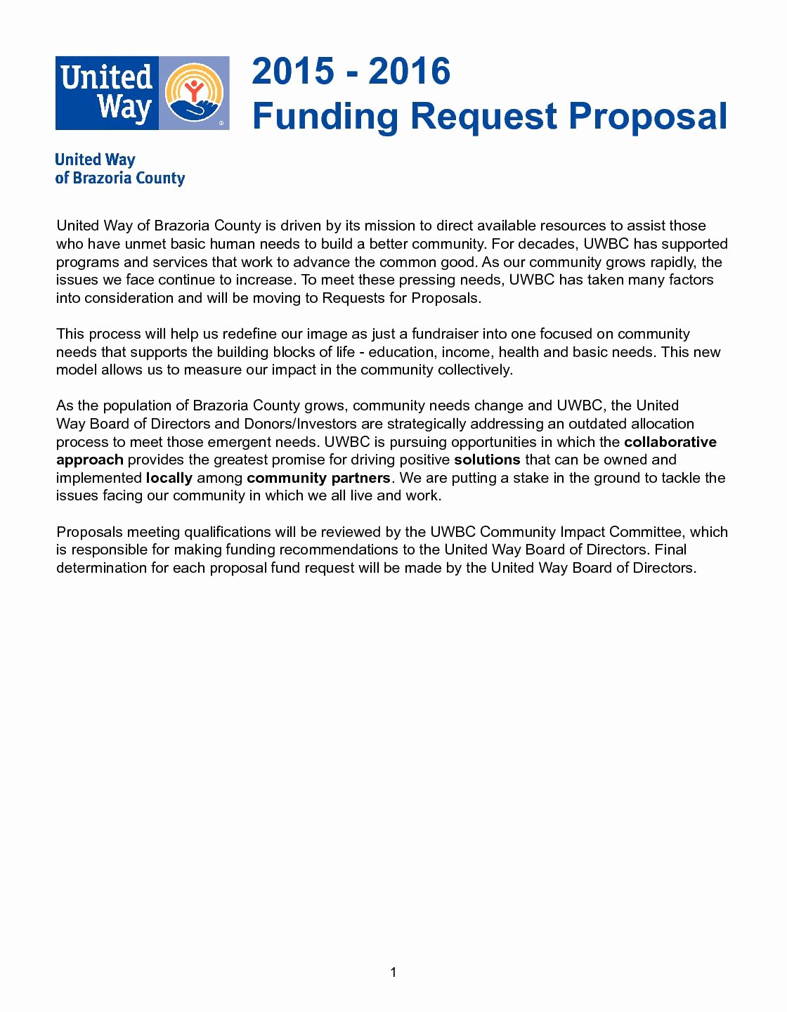 funding request proposal pdf