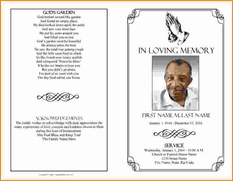 memorial service program template microsoft word