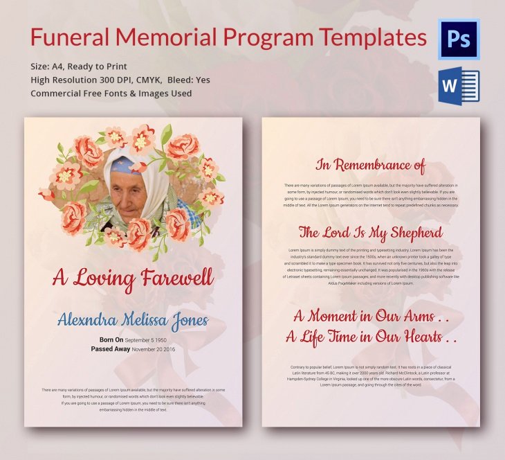 funeral memorial templates