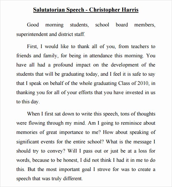 salutatorian speech examples