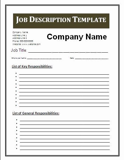 job description template